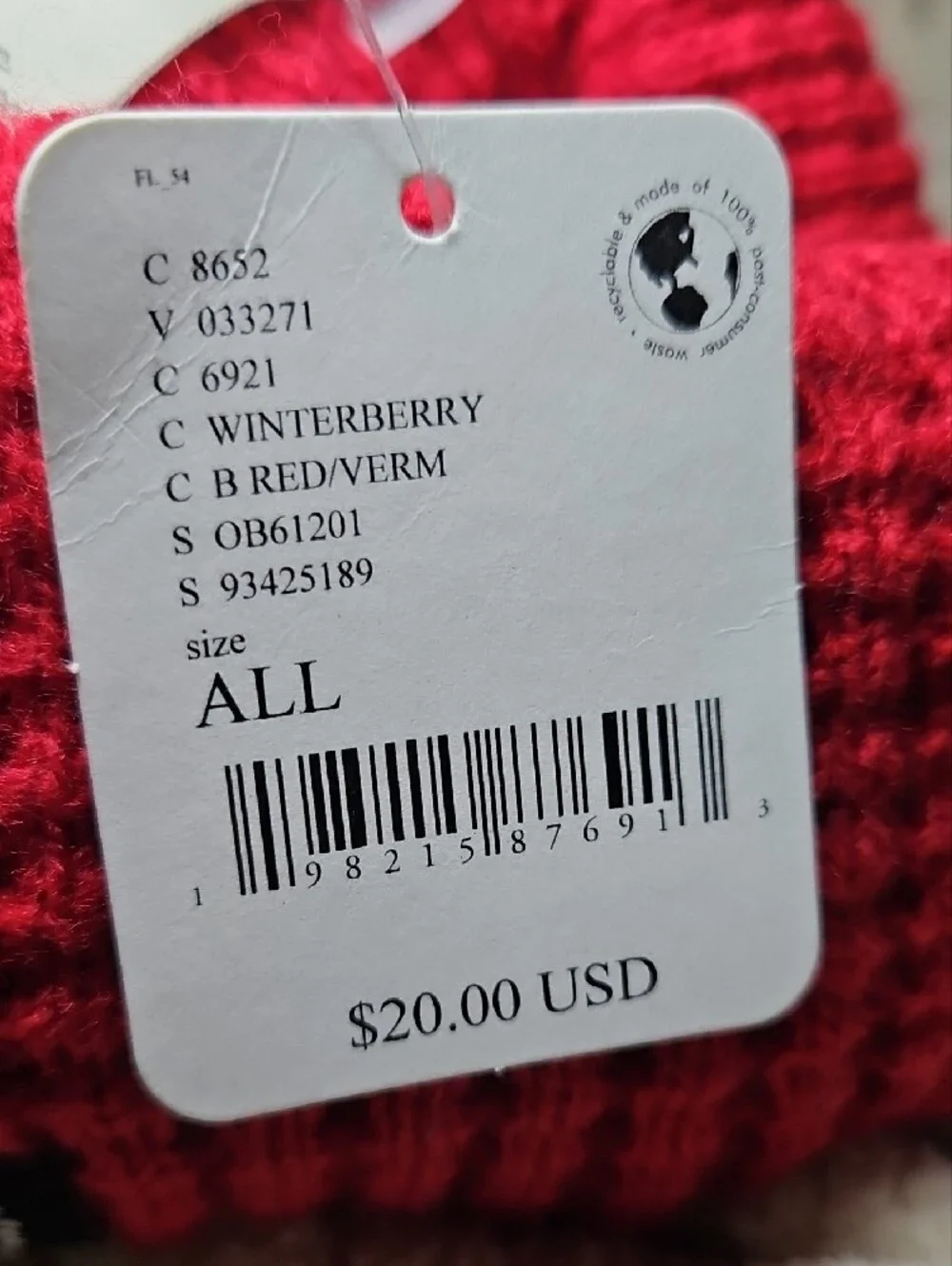 Free People Movement Waffle Knit Beanie Hat Winterberry New Women's